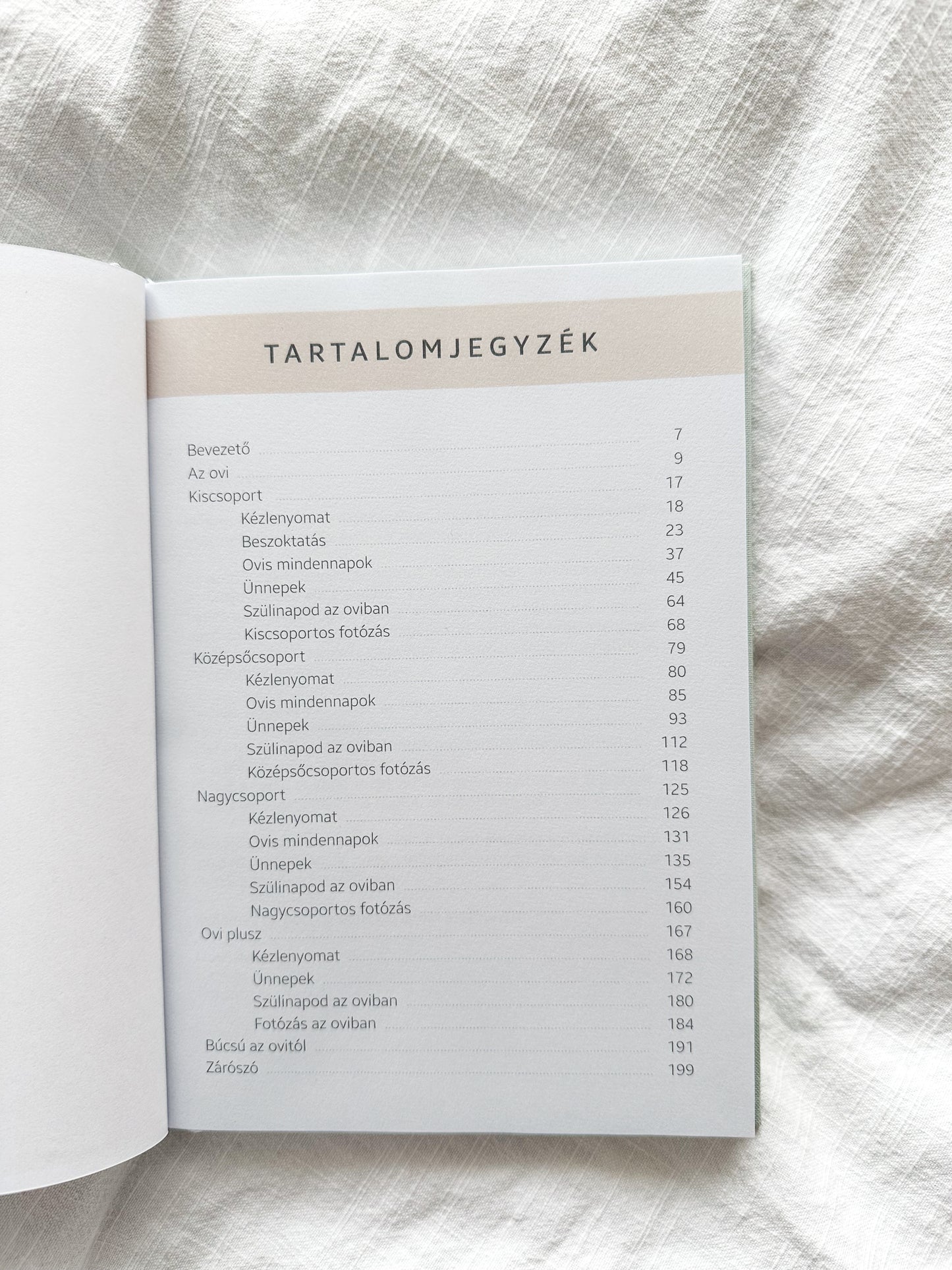 Poronty Products Cseperedő óvodás napló tartalomjegyzék