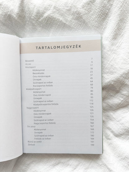 Poronty Products Cseperedő óvodás napló tartalomjegyzék 